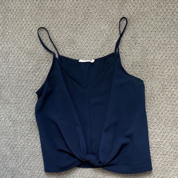 Lush Tops - Lush Navy Camisole with Front Twist